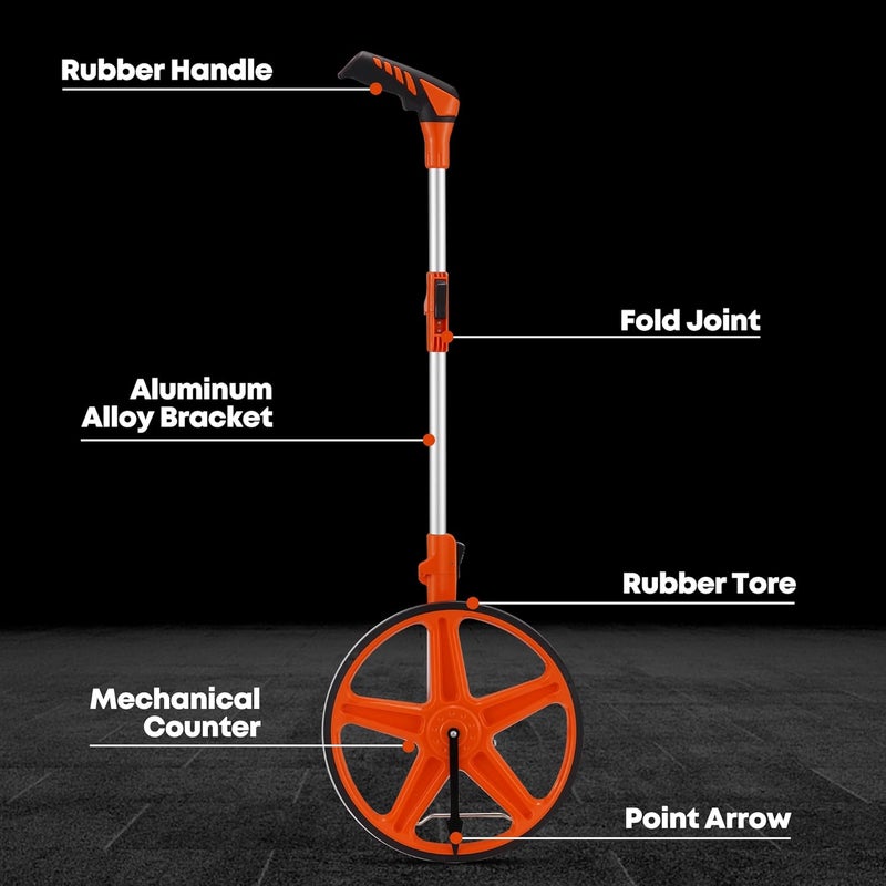 SILVEL 12 Inch Measuring Wheel, MAX9999FT Measuring Wheel in Feet and Inches, One key to Zero Rolling Tape Measuring Wheels, Orange - Image 3